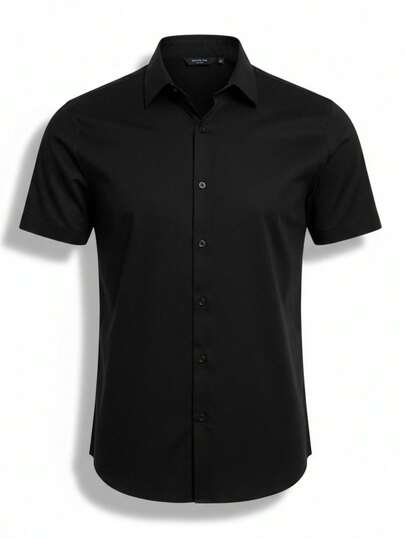 Camisa Social Slim Fit Premium Manga Curta