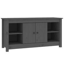 vidaXL TV-Schrank Grau 103x36,5x52 Cm Massivholz Kiefer - Grau - Übersicht 3