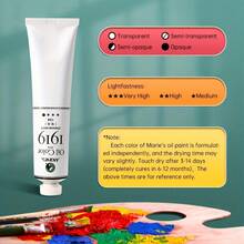 Marie's Oil Paints Premium 170ml (5.95-Oz) Tube, Titanium White, Professional All Colors, Oil Drawing Pigments For Canvas Painting, Artist Quality, Good Coverage, Excellent Tinting Strength, Ideal For Artist Beginner Adult Classroom Student - one-size - View 6