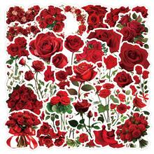 62 件玫瑰；贴纸美观乙烯基贴纸高品质贴纸贴花剪贴簿、日记、笔记本电脑、保险杠、滑板、水瓶、电脑、手机贴纸可以为您的生活带来很多乐趣，是送给成人的完美礼物 - 彩色 - 查看 1