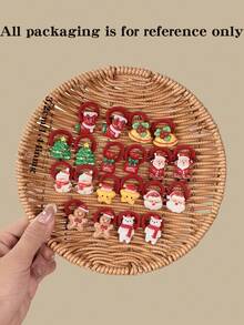 10/20 件 2025 新款圣诞发圈，可爱圣诞老人、姜饼人、铃铛、圣诞袜和雪人，适合女孩日常佩戴、生日派对、旅行、节日装饰或女友礼物，2025 新款圣诞礼物