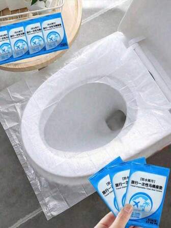 1-100 Pcs Disposable Transparent Plastic Toilet Seat Covers, Easy To Clean, Suitable For Waterproof Travel Hygiene Pad With Liner, Economical Household Items Bathroom Decor Fall Decor