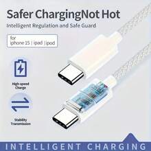 USB C To USB C Charging Cable 6ft 60W, USB C Cable For Charging Apple - Grey - View 6