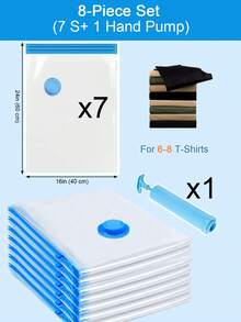 20pcs/1pc Vacuum-Sealed Bags, Travel Accessories, Vacuum Bags, Travel Essentials, Vacuum Storage Bags, Travel Essentials, Storage Bags, Cruise Essentials, Organization And Storage, Bedroom