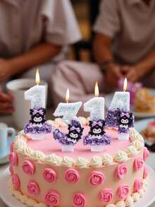 Sanrio 银白玉桂狗主题创意数字蜡烛氛围卡通生日派对蛋糕