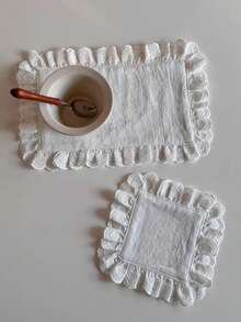 1/2/6/10pcs Korean Ins-Style Heart Lace Small Napkins, Placemats, Coasters, Multi-Purpose Dust Cover, Suitable For Valentine's Day, Wedding, Daily Use - Multicolor - View 3