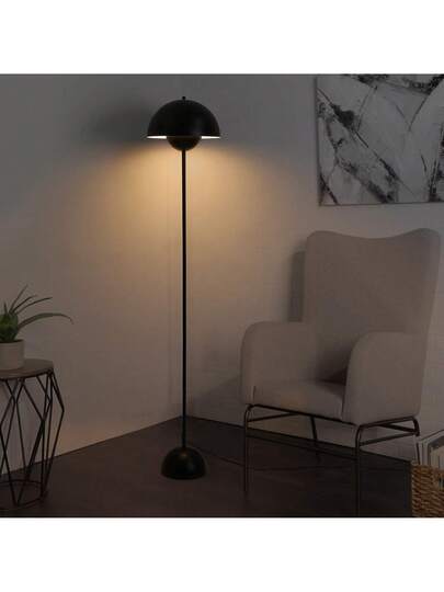Alpinaluz Classic Nordic Vloer Lamp In Zwart Parabolic Shade Base, E27 Socket Living Room, Dining Bedroom view 7