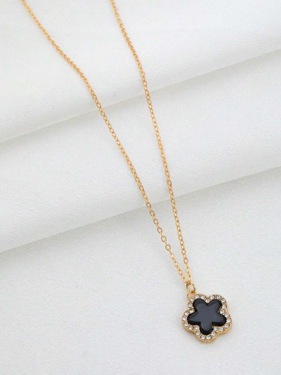 1pc Fashionable, Elegant, Minimalist, Exquisite, Luxury Four-Leaf Clover Necklace, Unique Personalized, Everyday Wear