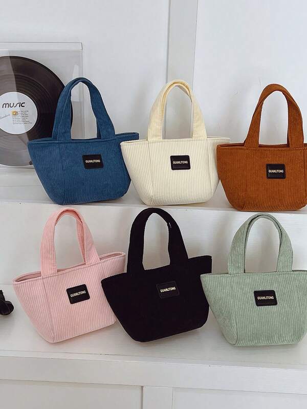 حقيبة يد من الكوردوروي للبنات، تصميم جناح متعدد الاستخدامات، حقيبة كتف بلون واحد مع إغلاق مغناطيسي، مناسبة للخارج والعمل والمدرسة والتنسيق اليومي، هدية مثالية للبنات