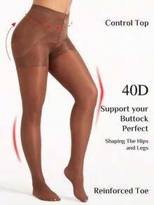 40D Women's Slimming & Lifting Pantyhose Tights, Cozy - Cà phê nâu - Xem 5