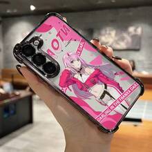 Pink Cartoon Anime Girl Zero Two Phone Case, Suitable For Samsung Galaxy S25/S24/S23/S22 FE/Note20 Ultra Plus 4G/5G, Shockproof Transparent Back Cover Funda Para  17 Pro Forros Para  Cheap  17 Case - 混合顏色 - 查看 3