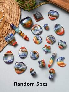 1/5/10/20 piezas Piedras de colores múltiples del Chakra Cuarzo natural pulido asimétrico Cuentas de energía de yoga para sanación del Chakra Accesorios para hacer joyas DIY