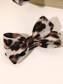 2个豹纹印花发夹，卡其棕色蝴蝶结鳄鱼夹，优雅日常发夹，可爱甜美时尚发卡，女士发饰，发夹，发卡