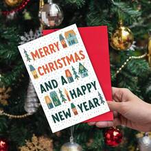 1PC Personalized Christmas Cards Funny Xmas Card With Envelopes Merry Christmas Blank Inside For Personal Notes Festive Vibe For Family Friends Holiday Greetings - one-size - View 4