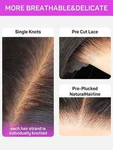 WIG FEVER Hair Wear & Go Glueless Wigs Straight Hair Human Hair Wig 180% 10-22 Inch Pre-Cut & Pre-Plucked 9x6 HD Skin Lace Front Wigs Hair Stuff Invisible Lace Breathable Lace Glueless Wig Soft Texture Skin-Friendly Adjustable Cap Pre-Bleached Tiny Knots Quick Ship Items Natural Color Hairline Weave Glueless Fairy - SNatural - View 11