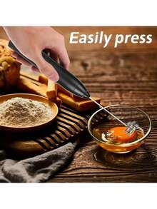 Electric Milk Frother - Effortlessly Create Creamy Foam For Your Coffee - màu đen - Xem 9