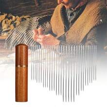 12/30pcs Stainless Steel Large Eye Sewing Needles, Handmade Knitting Needles With Leather Needle Case And Storage Tube