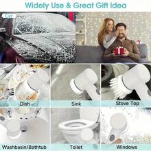 手持无线清洁刷厨房家用洗碗刷锅刷多功能刷子电动清洁刷 - 白色 - 查看 7