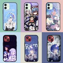 Re Zero Rem Emilia Anime Phone Cover Case for  14 13 12 Mini 11 Pro XS Max X XR 6 7 8 6S Plus + SE Soft Casing,Covercompatible with  17 Hülle, 17 pro Hülle, 17 promax Hülle
