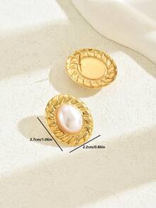 1 Pair Retro Elegant Water Drop Faux Pearl Fashion Personalized Women's Versatile Dating Earrings
