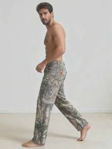 American Vintage Men Jeans Baggy Loose Fit Straight Leg Washed Camouflage Denim Pants Summer Casual Cargo Trousers - 彩色 - 查看 3