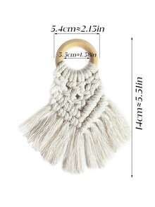 4 buc inele de șervețele cu ciucuri țesute manual, inele rotunde din lemn în stil boem cu ciucuri, potrivite pentru nuntă, petrecere, aranjarea mesei zilnice | Inele de șervețele cu ciucuri țesute manual | Inele de șervețele din lemn boem | Inele de șervețele pentru decor de masă pentru petrecere de nuntă | Inele de șervețele cu ciucuri pentru aranjarea mesei zilnice - Multicolor - Vizualizare 4