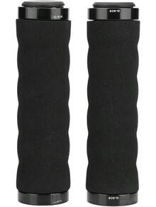 Yosoo Puños de Bicicleta con Bloqueo, puños de Manillar de Bicicleta con Bloqueo, puños de Goma Antideslizante y Esponja para Bicicleta de montaña BMX, 1 par - Negro - - Ver 3