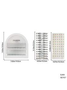 Diagramă magnetică de culori pentru unghii cu bandă de testare detașabilă pentru nail art, placă de afișare acrilică în formă de migdală pentru realizarea de mostre de unghii. - alb - Vizualizare 5