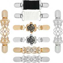 8 kẹp áo len cổ điển, kẹp váy để thắt chặt áo len cardigan, váy, quần, đai nịt eo cho phụ nữ - bạc cổ - Xem 9