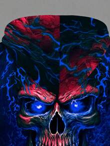 Plus Size Glow-In-The-Dark Skull 3D Print Sweatshirt For Men, Fashionable Casual Pullover Sweatshirt For Outdoor, Running, Workout, Recreation In Spring And Autumn - Multicolor - View 9