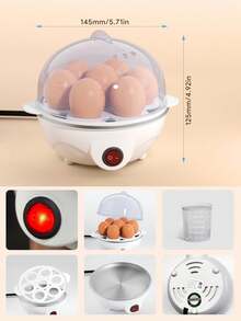 7-Egg Capacity Multi-Function Rapid Egg Cooker, Suitable For Daily Use, Boiling, Steaming, Frying Eggs, With Auto Shut-Off Feature
