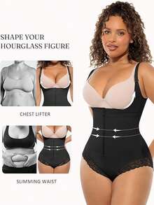 Colombiana Girdle Full Body Shaper Lift Up Butt Lifter Bodysuits Tummy Control Panties Waist Trainer Thigh Slimmer - màu đen - Xem 4