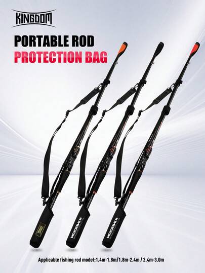  Kingdom Fishing Rod Protector Fishing Rod Protection Bag 73cm-152cm Casting Rod Protection Rope Fishing Bag Length Adjustable For Protection Fishing Rods Cap Fishing Tackle