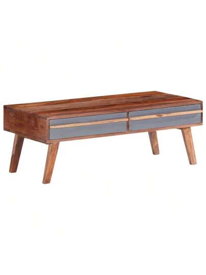 VidaXL Coffee Tafel 110x50x40 Cm Solid Wood Grijs