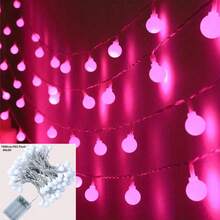 1pc 1.5M/3 Meters/6M/10M 10/20/40/80 Light LED Warm Light String Round Ball Small String Lights Battery Lights Room Decoration Outdoor Camping Colored Lights For Garden Christmas Light
