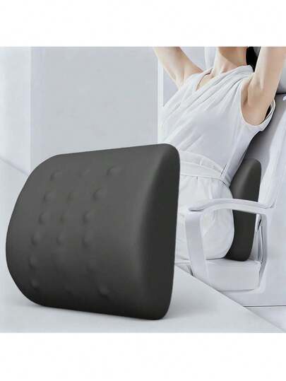 1pc Memory Foam Bead Filled Lumbar Support Cushion, Comfortable Waist Pillow For Office Chair, Home Sofa, Car Seat, Multi-Scene Supportive Cushion