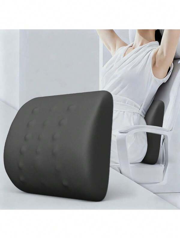 1 pieza Cojín de apoyo lumbar relleno de espuma de memoria y perlas, cómodo cojín para la cintura para silla de oficina, sofá de casa, asiento de coche, cojín de soporte para múltiples escenarios