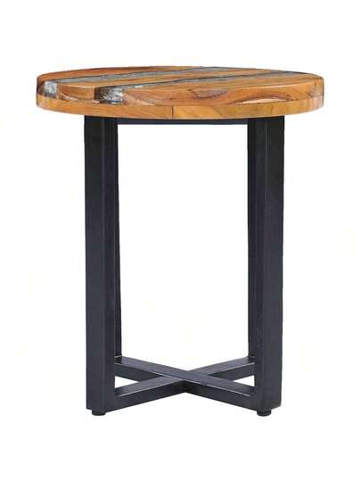 VidaXL Coffee Tafel 40x45 Cm Solid Teak Polyresin view 4