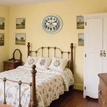 - Reloj de pared rstico de 12 pulgadas, silencioso, sin marcas de cuarzo, funciona con pilas, decoracin de pared de estilo rstico para cocina, sala de estar, hogar, oficina, escuela, nmeros - verde - Ver 6