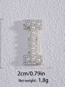 26片珍珠字母贴片，带背胶，DIY配件，水钻图案贴片，适用于帽子、珠宝、蛋糕、婚礼、情人节、浪漫水晶皇冠装饰 - 彩色 - 查看 33