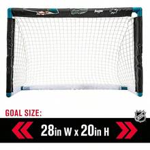 Conjuntos de Mini Hockey de la  de Franklin Sports - Conjunto de Combo de Portería de Hockey de Rodilla, Pelota y 2 Palos de Hockey - Red de Portería Mini - Conjuntos de Hockey Oficiales de la - Tiburones de San José - Ver 2