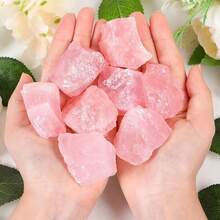 Natural Pink Crystal Quartz Rough Stones Boho Raw Crystal Decor For Tumbling, Cabbing, Jewelry Making, Wicca & Witchcraft, Ideal For Christmas, Thanksgiving, Valentine's Day, Mother's Day, Graduation Gifts - Pastoral Themed