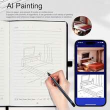 3 In 1 Digital Smart Pen Smartpen Notebook Set Real Time Sync For Digitizing Bluetooth 5.0 Paper Smart Writing Set OCR Text Recognition Al Image Generation Blue