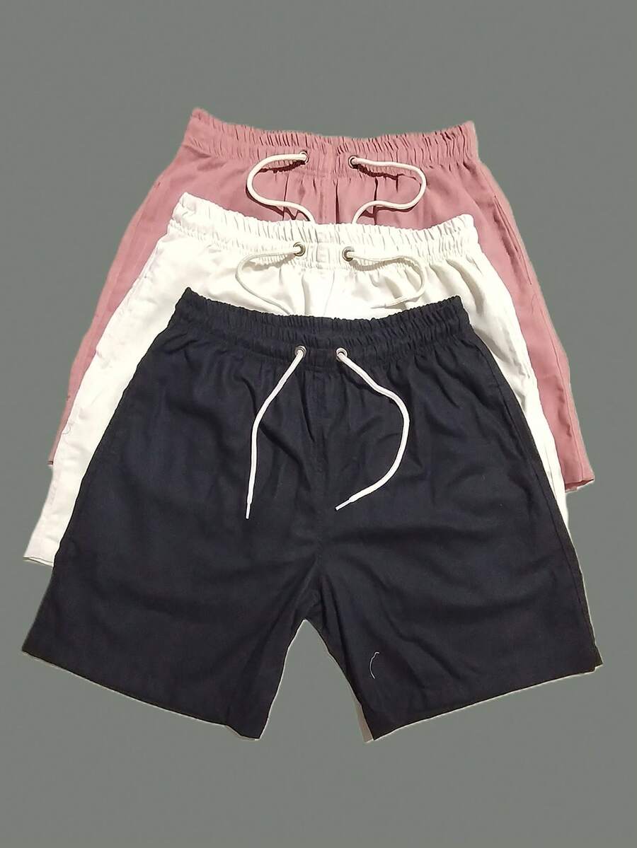 Men's Linen Shorts 3-Piece Kit - Black - View 1