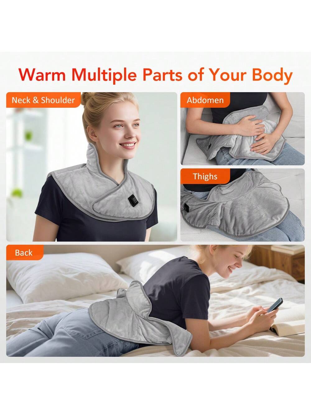 Hailicare وسادة كتف وعنق كهربائية التسخين مع 3 إعد...