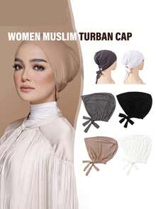 1pc Women's Solid Color Modal Headband With Adjustable Drawstring, Suitable For Daily Wear