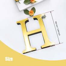 1个定制镜面地址牌，家居装饰自粘亚克力数字字母，带1厘米海绵底座，10厘米防水门牌，适用于DIY门牌号码、酒店房间、办公室门牌展示，撕开后呈现光泽效果，现代奢华风格。