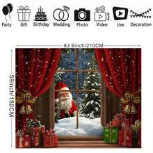 1 Peça Cenário de Bottom com Tema de Natal de Inverno com Papai Noel, Duendes, Lareira Crepitante, Árvore de Natal, Cena de Janela Nevada, Guirlanda, Meias, Caixas de Presente e Mais Elementos Decorativos Ideais para Festas de Natal, Reuniões Familiares e Adereços de Cabine Fotográfica, Material de Vinil