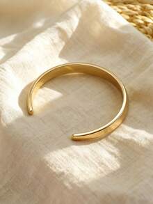 Charm-In 1 pieza Brazalete dorado brillante para mujer, adecuado para el uso diario