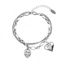 Vòng tay hai lớp hạt sao bạc Sterling 925, trang sức vòng tay hạt lấp lánh cao cấp, thích hợp đeo hàng ngày, đi nghỉ, dự tiệc, làm quà tặng ngày lễ - Màu Bạc Cổ - Xem 7